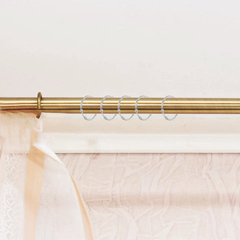 12 Piece Zinc Alloy Shower Curtain Hooks With Smooth Glide Double Sided Rings For Bathroom Rods No Tools Needed Easy Install Durable Rust Resistant With Shiny Silver Finish