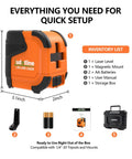 Pocket Cross Line Green Laser Level With Pendulum Lock, Self Leveling And Durable Enough To Withstand A 4-Foot Drop, inventory items included