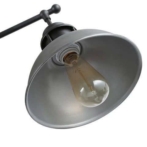 Close-up of a bowl shade from the Industrial Pendant Light For Kitchen Island And Dining Room Black Chandelier In Brushed Antique Dark Metal Finish Linear Ceiling Fixture With Three Bowl Shades For Pool Tables And Slick Living Spaces.