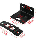 Rock Solid Heavy Duty Stainless Steel Corner Braces 12 Piece Kit With Screws, 34x32mm L-shaped black brackets.