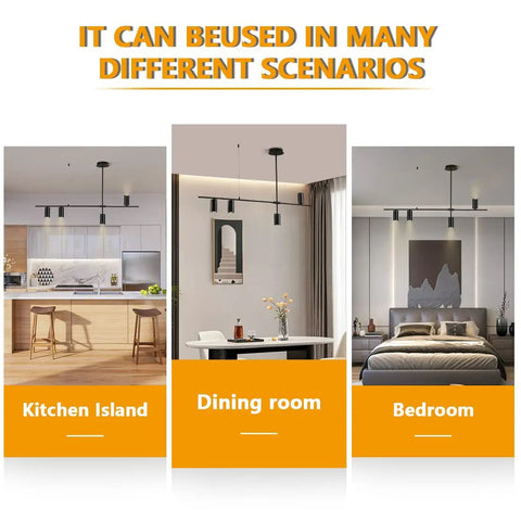 Dope Matte Black 4 Light LED Track Lighting Kit in kitchen, dining, and bedroom settings