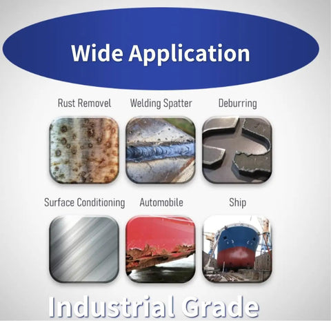Wide application uses for 25 Pcs Heavy Duty 2 Inch Coarse Abrasive Non Woven Nylon Quick Change Surface Conditioning Discs shown