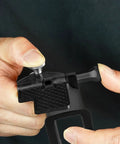 No Sweat Pivot Pin Installation Tool Set Featuring Detent Plunger And Hardened Steel Pins For Fast Bike Derailleur Arm Replacement Smooth Sailing Always Right Now, hands using installer.