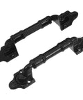 Two Pack Black Barn Door Pull Handles Made From Sturdy Iron Alloy Wear Resistant No Drill Install Sleek Modern Sliding Door Hardware