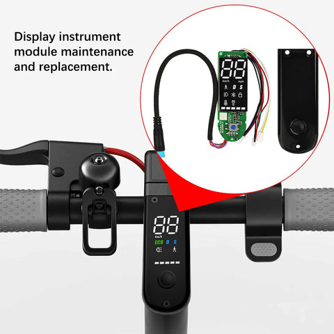 Max G30 Electric Scooter Digital Dashboard Display Module With Bluetooth Display Panel Cover Kit shown on handlebar