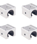Pro Grade SBR25UU Aluminum Slide Block Set, 4 Pcs 25mm Linear Bearing Ball Slides for 25mm Guide Rails, front view