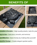 Turtle Stepping Stone Mold For Garden Concrete Pavers Reusable DIY Tortoise Mold For Cement on wooden table