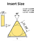 Diagram showing dimensions of 10 Pack Carbide Milling Inserts For TPCN32PDTR And TPG32 Lathe Cutters And Indexable End Mills