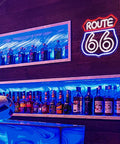 Blue Neon Sign Light For Bedroom Wall Decor Acrylic LED Neon Sign For Game Room Party Bar Club Dope Vibe Space Accent Perfect For Teen Rooms And Social Areas above bar shelves.
