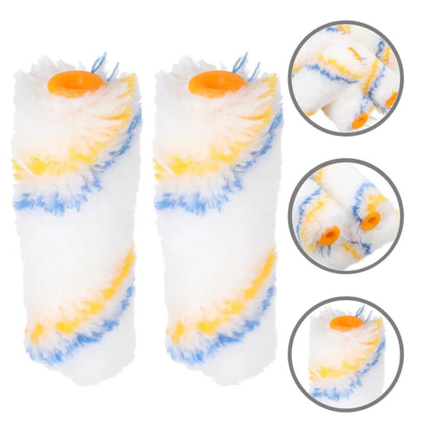 No Fuss 20 Piece Paint Roller Cover Set With Ergonomic Handle For Doors And Walls Loaded With Multi Size Foam Heads, two foam sleeves for painting.