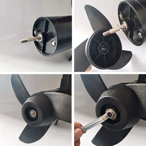 Three Blade Trolling Motor Propeller Replacement for 28Lb 36Lb 46Lb Outboard Motors, 12V 24V, Premium Plastic, Weed Resistant Design, Includes Prop Pin and Nut for Easy Install