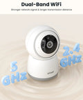 2K Indoor Security Camera System Dual Pack With 360 Degree Pan Tilt AI Tracking Night Vision 2 Way Audio Phone App Access