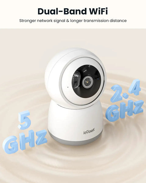 2K Indoor Security Camera System Dual Pack With 360 Degree Pan Tilt AI Tracking Night Vision 2 Way Audio Phone App Access