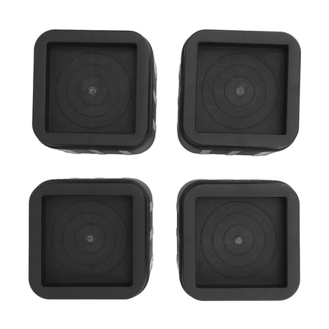 4 pack of anti vibration rubber foot pads for sofas and beds, non slip grip, square, 1.5 inch height, furniture stabilizers