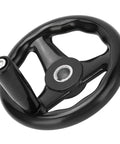 Boss-Grade 160mm Round Digital Handwheel for Milling Machines and Lathes, black universal wheel with detachable handle.