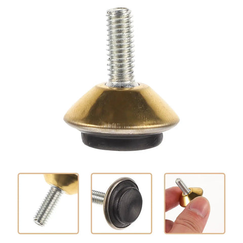 Close-up of 12 Pack Adjustable Furniture Leveling Feet Set With Heavy Duty Iron And PVC Swivel Legs Non Slip Levelers
