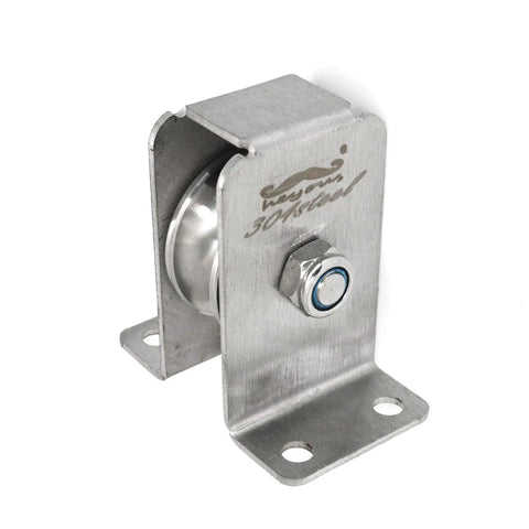 Removable U Bearing Fixed Pulley For Wire Rope Systems, 304 Stainless Steel, Heavy Duty Wheel With Quiet Operation, Rustproof Waterproof, High Temperature Resistant, 12mm Slot Width, Smooth Lifting And Traction on mounted base