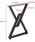 Heavy Duty Metal Table Legs 2 Pack 28 Inch High 20 Inch Wide Square Tube Iron Desk Legs Rustic Industrial Country Style
