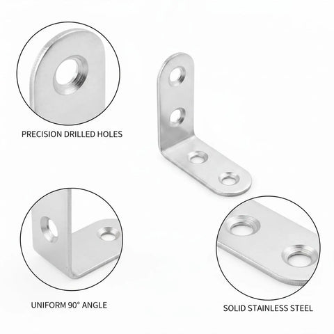 Heavy Duty Stainless Steel 90 Degree Corner Brace L Bracket Built To Last For Furniture Repair And Shelf Reinforcement