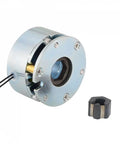 Front view of DC electromagnetic brake, 24V, 2.0Nm, metal housing with center bore, 1 piece
