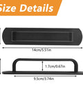 Stick On Adhesive Pull Handles 4 Pack 140mm Black Plastic Peel And Stick Multipurpose Grips For Cabinets Doors Wardrobes Closets Barn Doors Easy Install Durable ABS size details