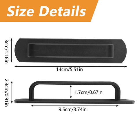 Stick On Adhesive Pull Handles 4 Pack 140mm Black Plastic Peel And Stick Multipurpose Grips For Cabinets Doors Wardrobes Closets Barn Doors Easy Install Durable ABS size details