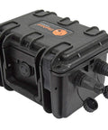 Knockout Waterproof Kayak Battery Box For Securely Housing 12V And Ah Batteries With Slick IP68 Rated Dual Two Pin Connectors.