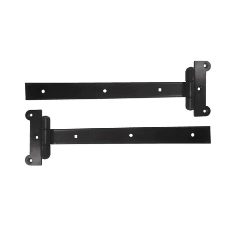 Black 12 Inch Heavy Duty Rectangular Strap Gate Hinge For Doors And Fences Two Gate Hinge With Easy Post Mount Smooth Opening And Closing Fits Inward Or Outward Left Or Right Swing Durable Weatherproof Steel pair