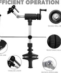 Top Shelf Rotary Fly Tying Vise With True Dual Bearing Spin And Heavy Duty Carbon Steel Jaws Rotates Dead Smooth Every Time So You Whip Up Legit Custom Flies Fast, showcasing adjustable features and sturdy components.