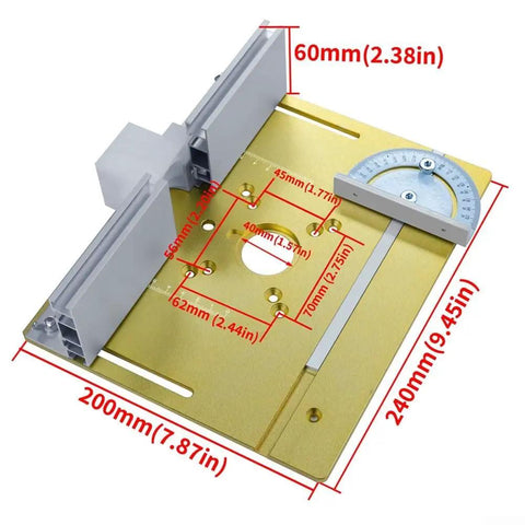 Premium Aluminum Router Table Insert Plate Offering Smooth As Butter Sliding And Rock Solid Construction with adjustable miter gauge.