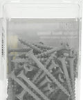 50 Count Exterior Deck Screws Size 8 by 2 Inches With Phillips Drive Gray Ceramic Coated Rust Resistant Fasteners in package