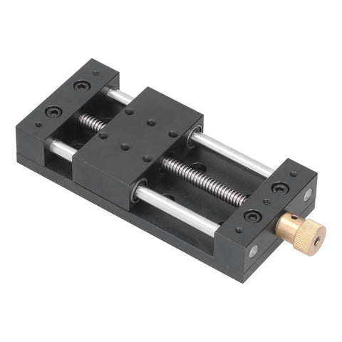 Manual Linear Stage Actuator Smooth Operator Aluminum Platform Zero To Seventy Five Millimeter Stroke Ten Kilogram Load Capacity For Mechanical Engineering And Automation Projects Built Tough Straight Up Precision - close-up view of actuator