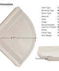 Bone Almond Glazed Ceramic Corner Shower Shelf, Large Size Bathroom Organizer, Glossy Finish, Tile Install Required