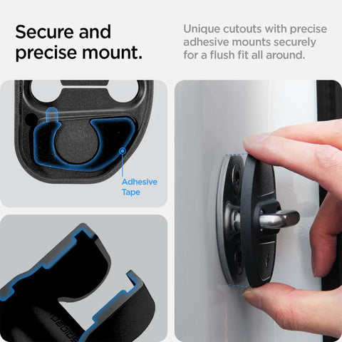 Tesla Door Lock Cover Protectors Set Of 4 for Model Y 2020 to 2026 and Model 3 2017 to 2026, no drill install detail with adhesive tape
