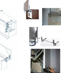 Diagram and installation of Cabinet Door Vertical Swing Lift Up Stay Pneumatic Arm Kitchen Mechanism Hinges (Silver)