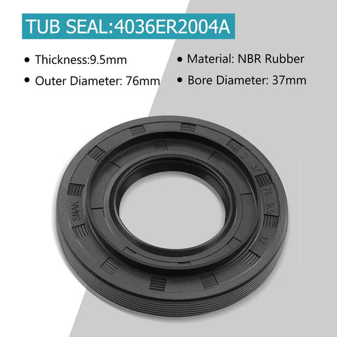Kick Start Your Laundry Hunka Junk Setup With Smooth Abec Five Bearings And Heavy Duty Twin Lip Gasket To Squash Dang Loud Vibrations And Halt Water Leaks On Lg Kenmore Washers, NBR rubber tub seal 4036ER2004A, 76mm outer diameter.