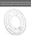 5 Pack Universal Light Fixture Mounting Brackets 4 Inch Diameter Steel Round Crossbars, zinc-plated round mounting plate