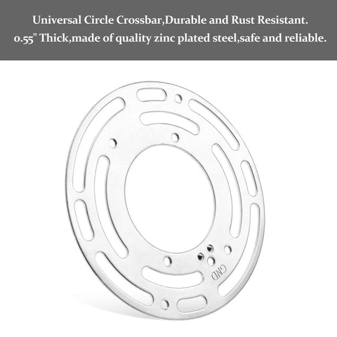 5 Pack Universal Light Fixture Mounting Brackets 4 Inch Diameter Steel Round Crossbars, zinc-plated round mounting plate