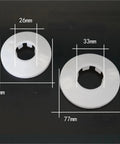 Ace Concealed Fire Sprinkler Cover Plates With Flush Mount Drywall Ceiling Decorative Head Enclosure Shell For A Slick New Smoke Detection Setup In A 5 Piece Bundle with two white trim plates showing dimensions.