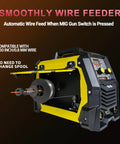 Side view of 250A 3-In-1 Multiprocess Welder For Flux Core MIG TIG And Stick Welding On 110V Inverter with wire feeder