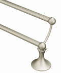 Lounge Collection Brushed Nickel 24 Inch Double Towel Bar Wall Mounted Towel Rack For Bathroom With Two Rods Easy Install Durable Finish DN7722BN
