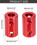 Heavy Duty 6mm To 6mm Shaft Coupler Set For 3D Printers And DIY Encoders Red Aluminum Joint Connector L20mm D12mm With 20 Screws 5 Pack High Strength Vibration Dampening For Smooth Quiet Operation. Red aluminum coupler size diagram, 20mm long and 12mm diameter
