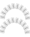 100 Piece Rugged Stainless Steel Gusset Plates Heavy Duty Wall Panel Clamps arranged in a circular pattern for use in DIY projects.