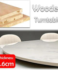 80cm Lazy Susan Rotating Serving Tray For Dining Table In Rich Wood Round Surface Hand Polished Finish Six Color Options
