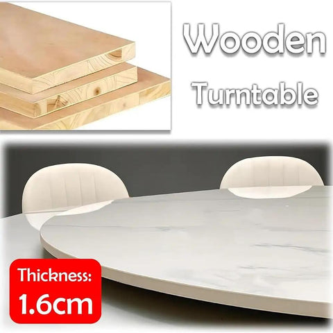 80cm Lazy Susan Rotating Serving Tray For Dining Table In Rich Wood Round Surface Hand Polished Finish Six Color Options