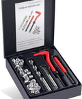 M12x1.0mm Helicoil Thread Repair Kit With Premium Stainless Steel Wire Inserts in open black box showing tools and inserts.