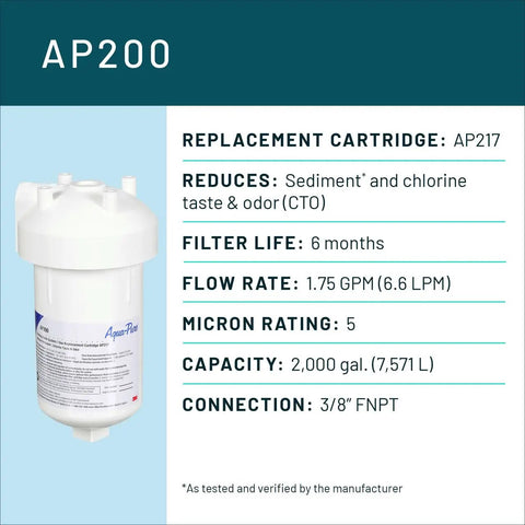 Under Sink Water Filter System AP200 With Full Flow 1.75 GPM cuts chlorine taste and odor, 2,000 gallon capacity cartridge image