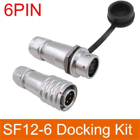Docking SF12 Connector Kit For Equipment Power With Metal Male And Female Plugs, 2 3 4 5 6 7 9 Pin Configurations, Durable Industrial Grade 6 Pin Docking Assembly For Quick Plug In, 6-pin