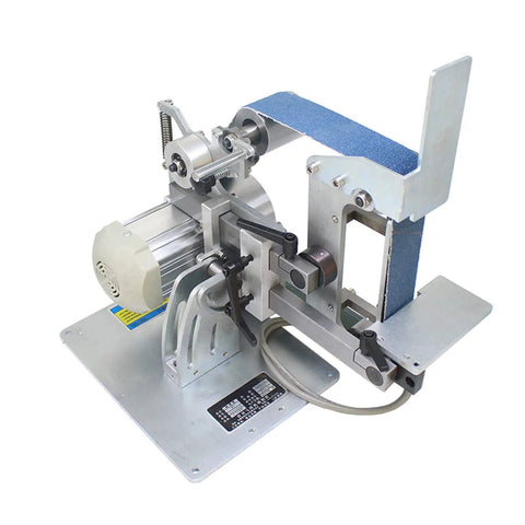 Top Shelf 915X50Mm Belt Sander With Brushless Motor Built Tough For Knife Sharpening Polishing And Grinding showing metal frame and belt.