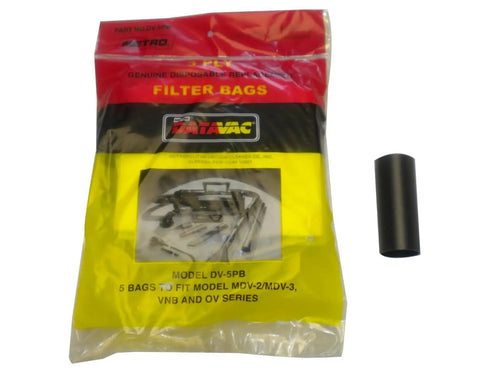 Disposable Vacuum Dust Bags With Adaptor Tube Replacement For DV3 And VNB in packaging with adaptor tube visible